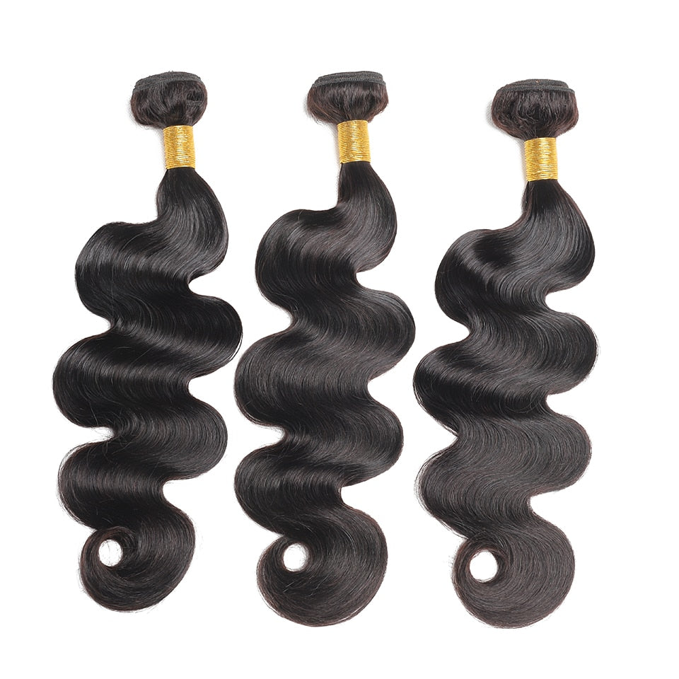 Brazilian Body Wave Human Hair Bundles Natural Hair Weave 3/4 Bundles Deal 8-30 Inch Machine Double Weft Bundles Hair Extensions
