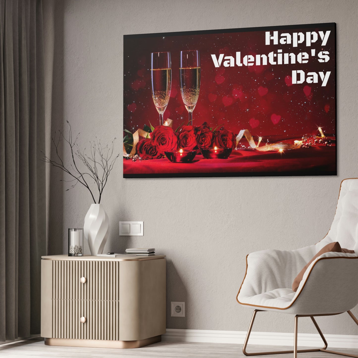 Happy V Day! Canvas Stretched, 1.5''