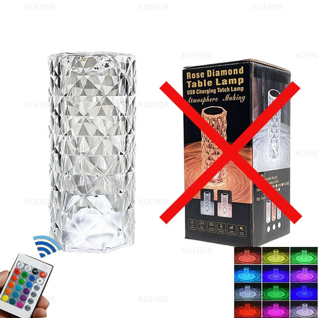 Crystal Lamp Touch Table Bedside Lamps Light Fixture 16 Colors LED Atmosphere Room Decor Christmas Room Decoration Home Lights