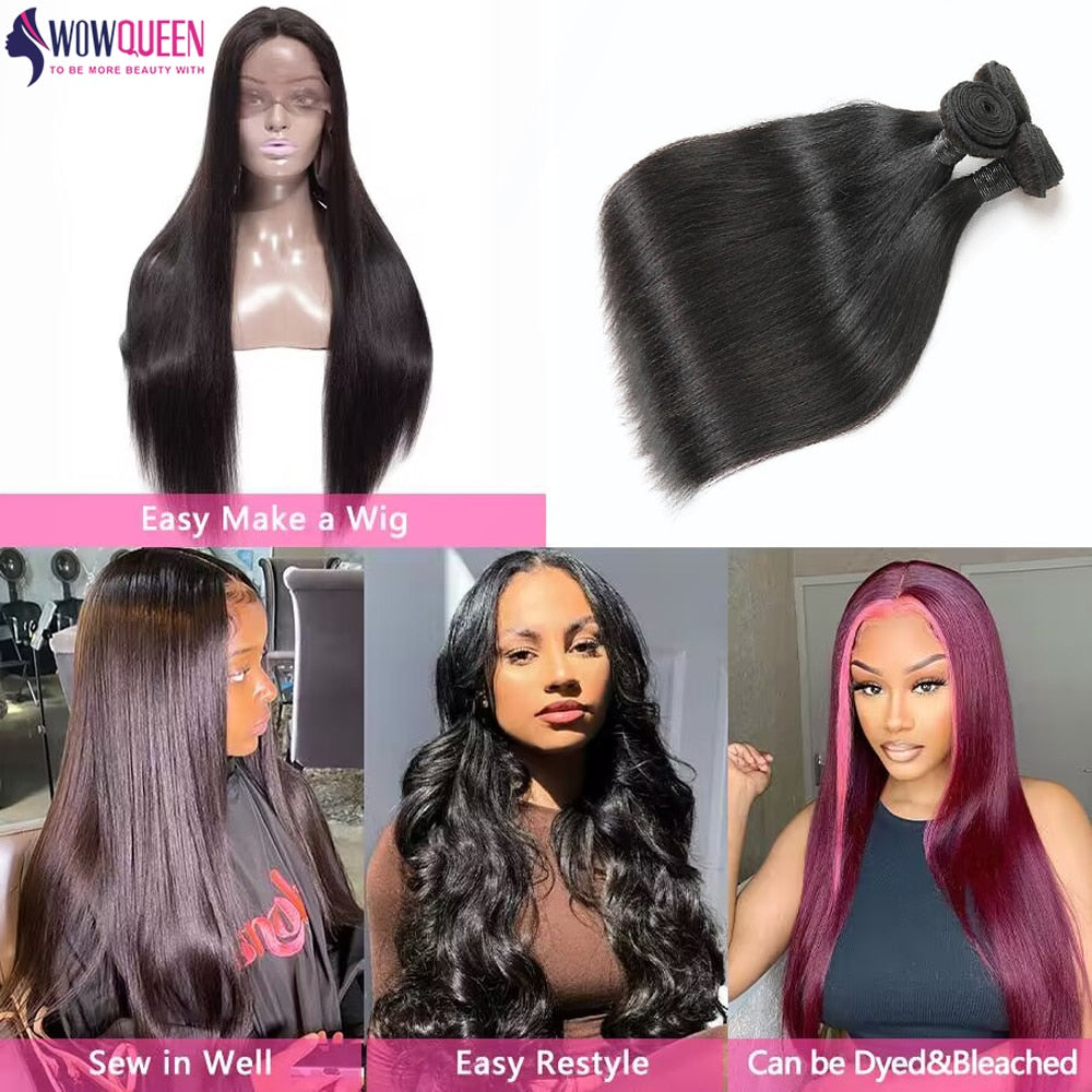10a Bone Straight Human Hair Bundles Human Hair 30 inch Bundles 38 40 inch Long Thick Bundles Soft Brazilian Hair Weave Bundles