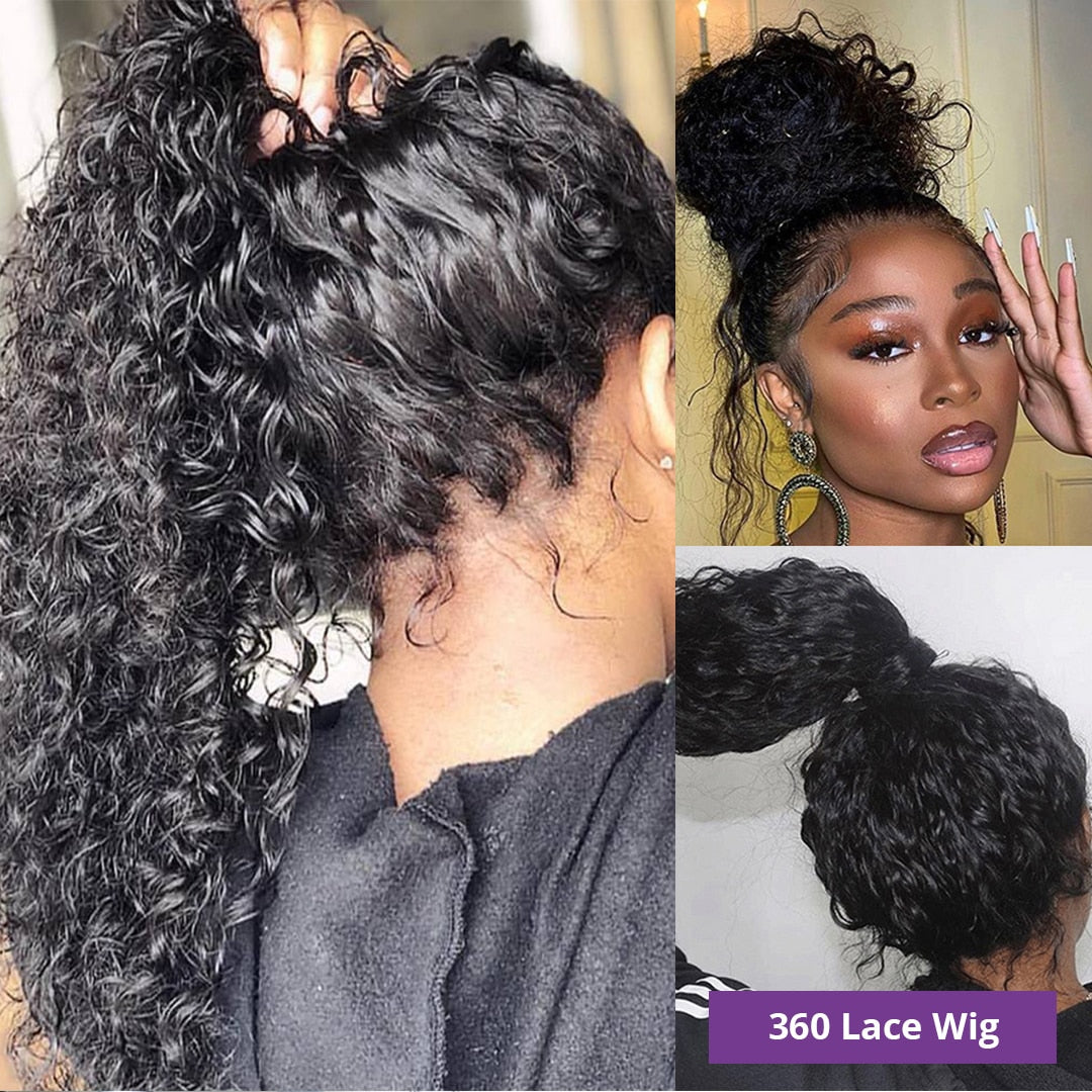 360 Hd Deep Wave Lace Frontal Wig Brazilian Wigs For Black Women Human Hair 13x6 Water Wave Lace Front 13x4 Curly Human Hair Wig