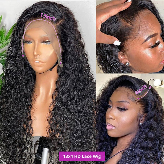 360 Hd Deep Wave Lace Frontal Wig Brazilian Wigs For Black Women Human Hair 13x6 Water Wave Lace Front 13x4 Curly Human Hair Wig