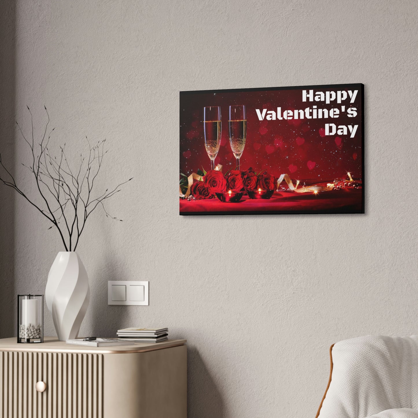 Happy V Day! Canvas Stretched, 1.5''
