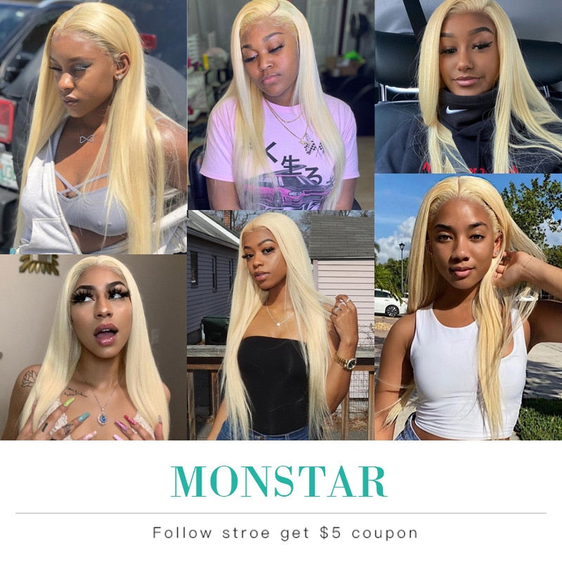 Monstar 1/3/4 613 Blonde Straight Hair Bundles Peruvian Remy Human Hair Extension Honey Blonde Bundles 8- 40 Inch Free Shipping