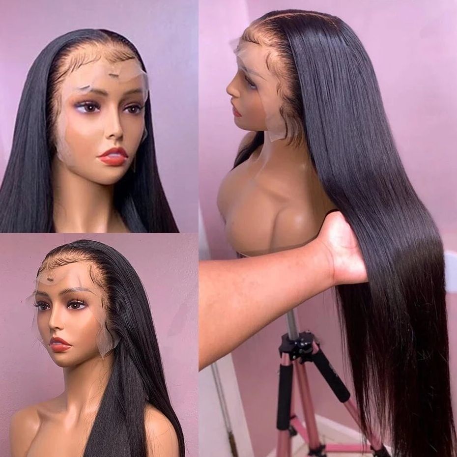 13X4 Lace Front Human Hair Wigs 360 Lace Frontal Wig Remy Brazilian Bone Straight Lace Wigs For Women PrePlucked Wig Bling Hair
