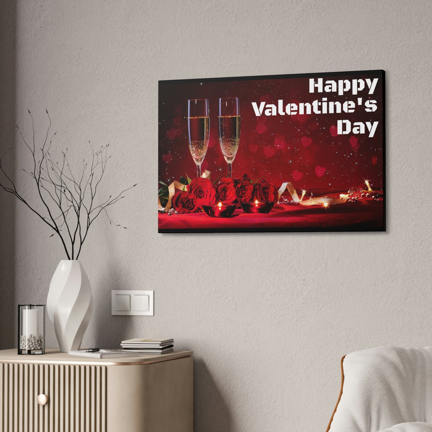 Happy V Day! Canvas Stretched, 1.5''